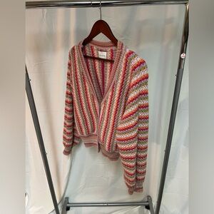 Rainbow, chunky cropped cardigan